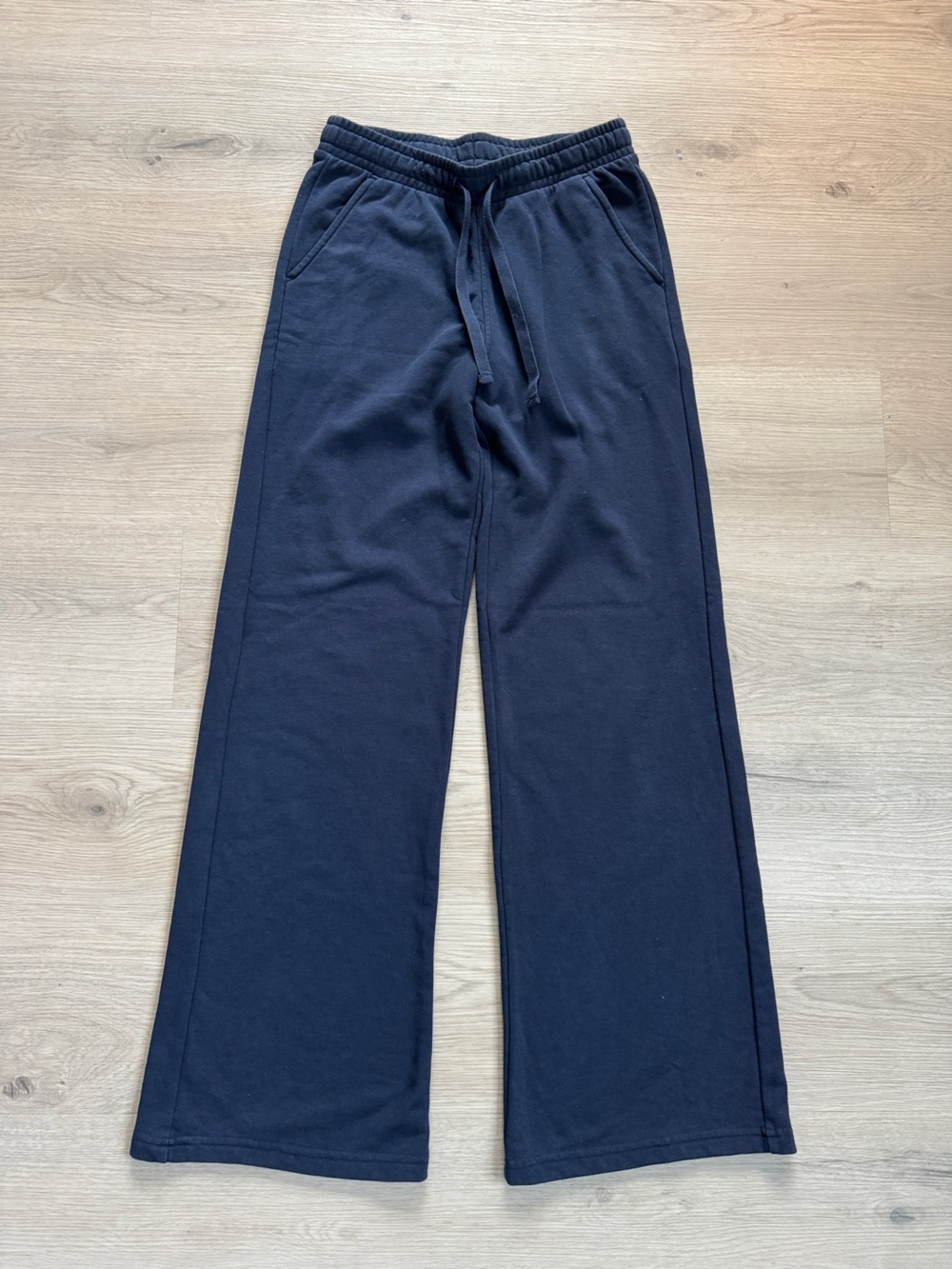 Cozy Navy Wide-Leg Sweatpants - Picture 2 of 4